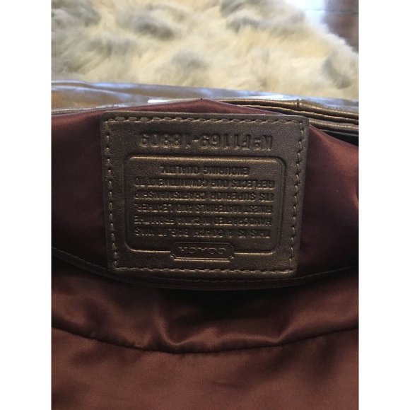 COACH Hobo Bag Kristen Metallic Shoulder Hip Length - Picture 7 of 8